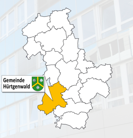 Kreiskarte mit Darstellung der Gemeinde Hürtgenwald