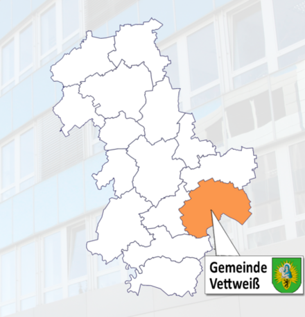 Kreiskarte mit Darstellung der Gemeinde Vettweiß