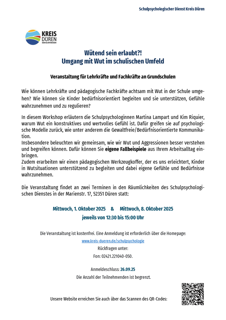 Wütend sein erlaubt - Einladungstext