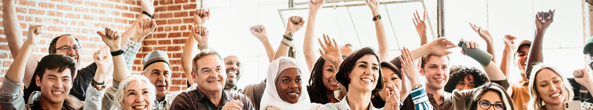 Cheerful diverse people in a workshop