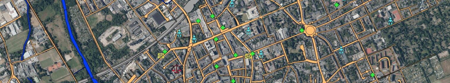 Beispiel für Geodaten, Kartendarstellung der Stadt Düren