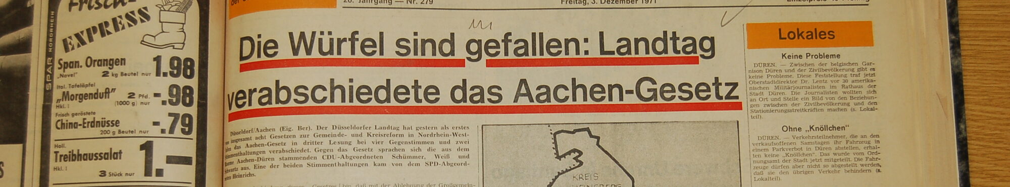 Zeitungsbericht im Archiv der Dürener Zeitung.