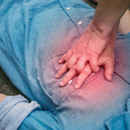 First Aid Emergency CPR on a Man who has Heart Attack or Shock , One Part of the Process Resuscitation