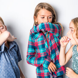 Three young child having a cold