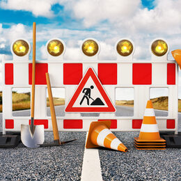 Baustelle, Absperrung für Bauarbeiten