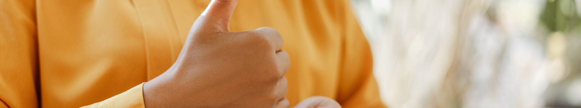 Cropped view of the deaf sign language teacher communicating by hands gestures
